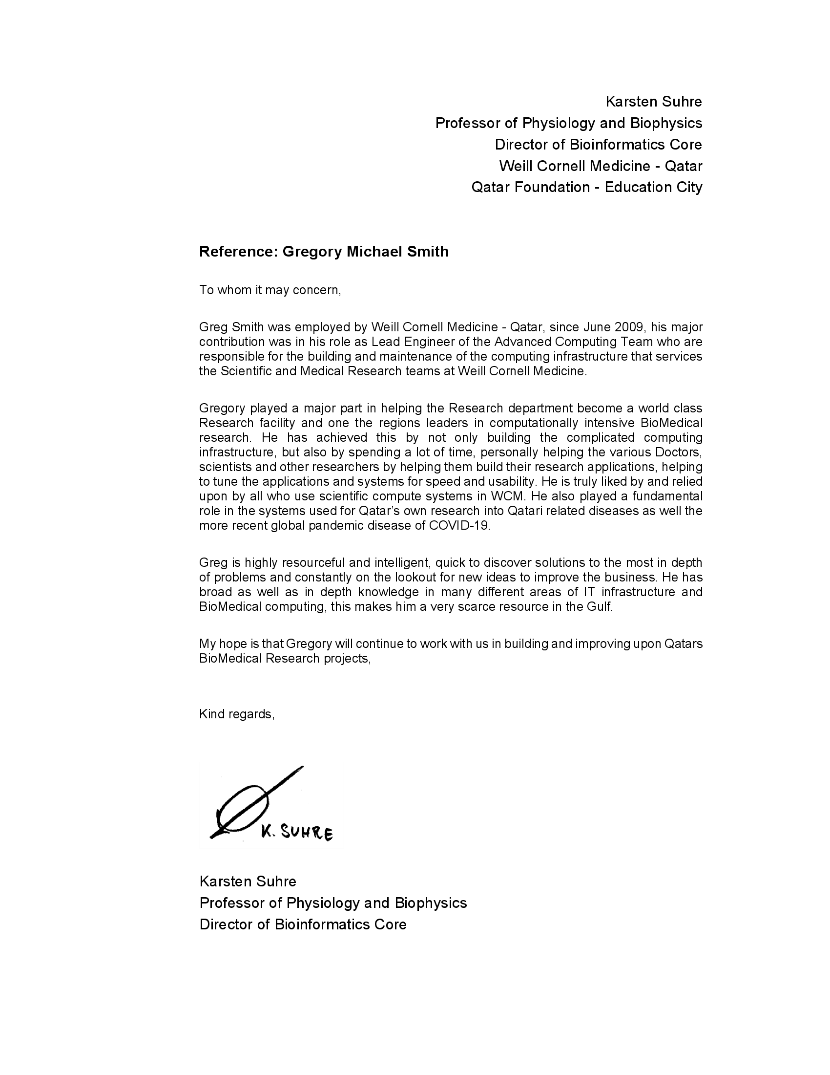 2021 - Weill Cornell Medicine - Karsten Suhre