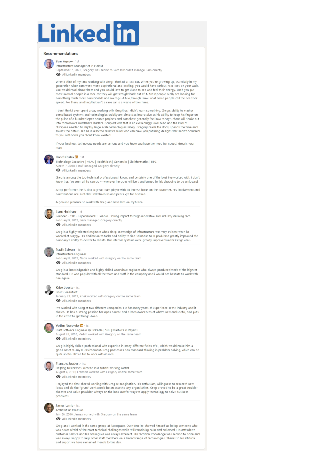 LinkedIn Recommendations