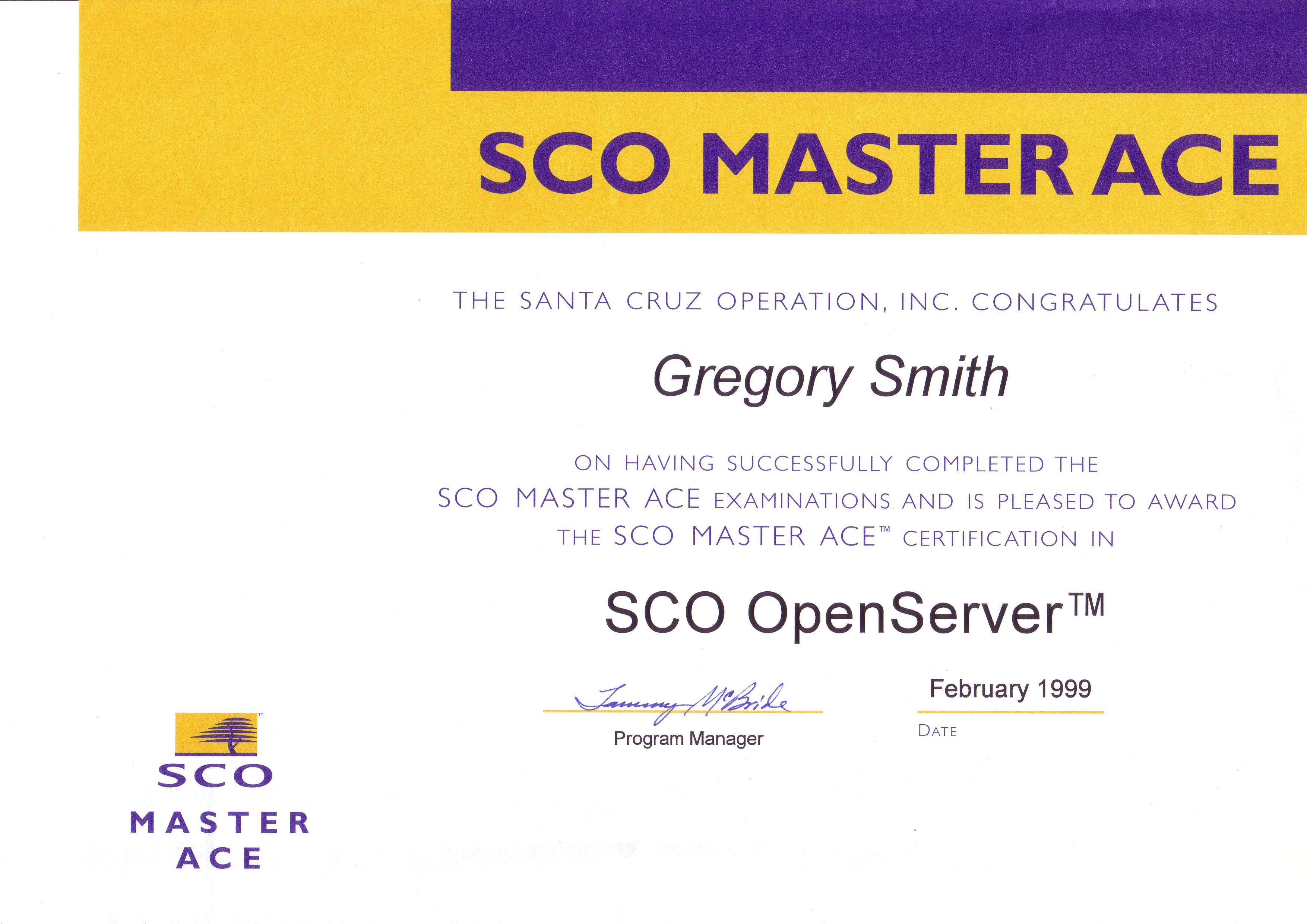 SCO Master ACE in Shell Programming